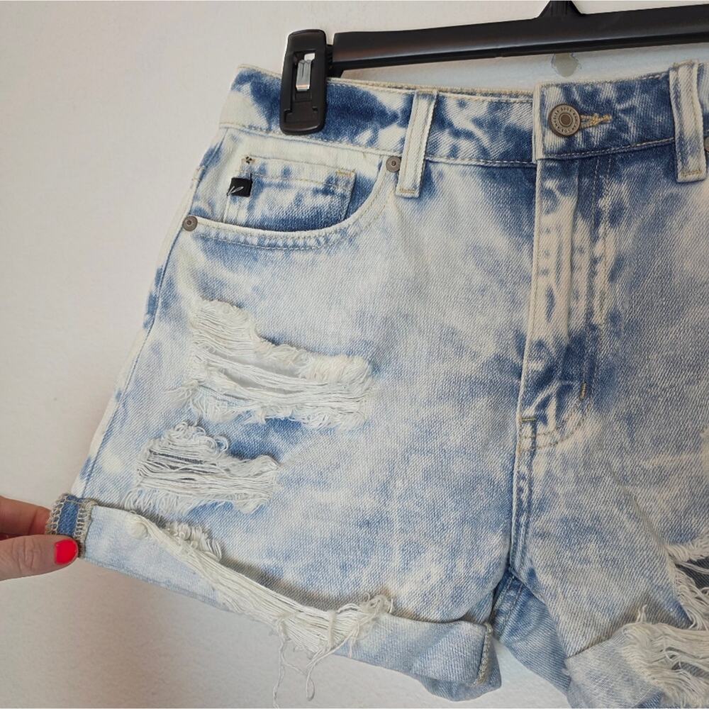 KANCAN Kaya Acid Washed Distressed High Rise Denim Shorts Size Small - Picture 6 of 12